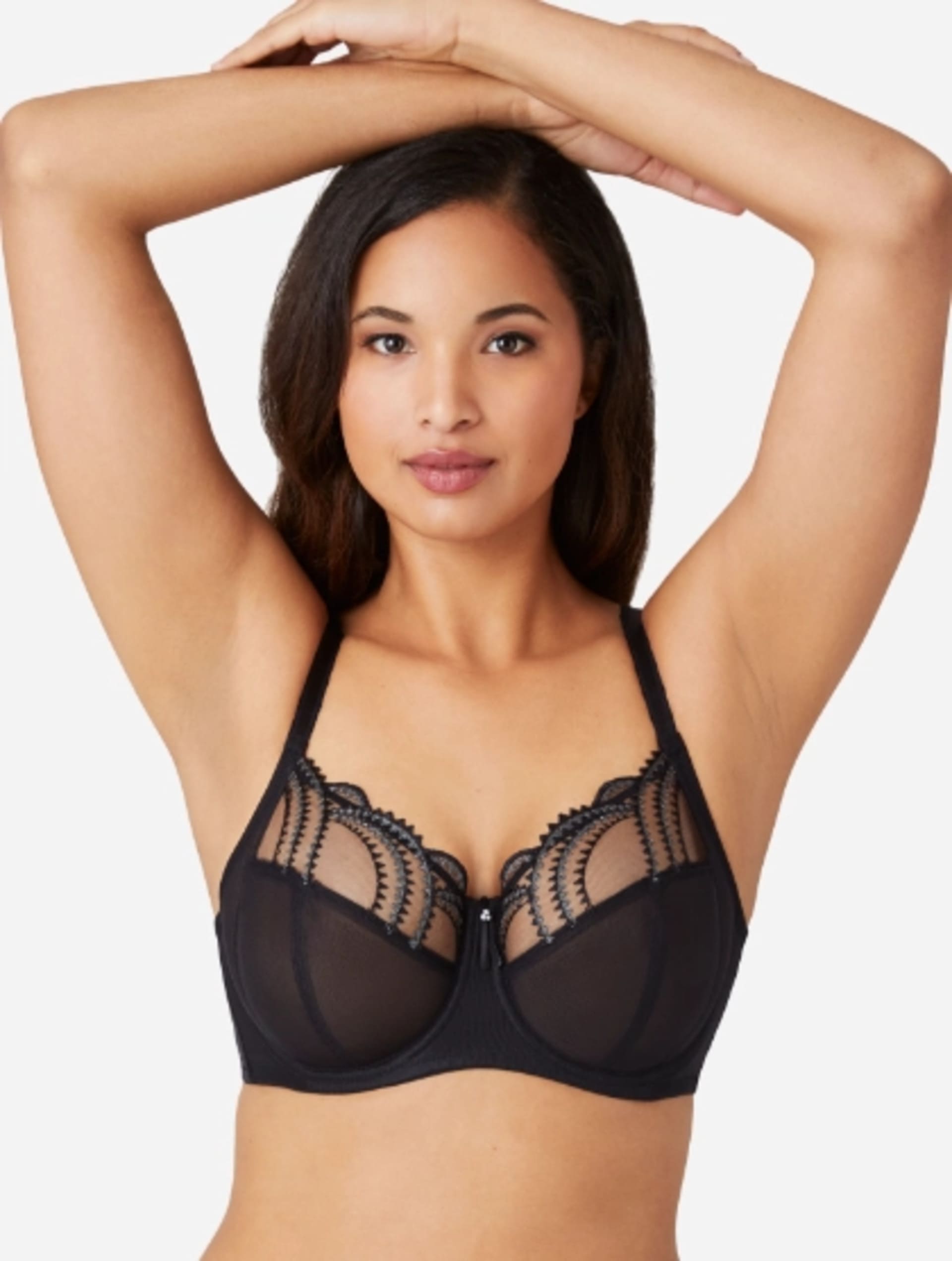 Model demonstrating bra bands