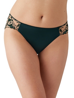 Wacoal Women's Dramatic Interlude Bikini Panty, Scarab, Small