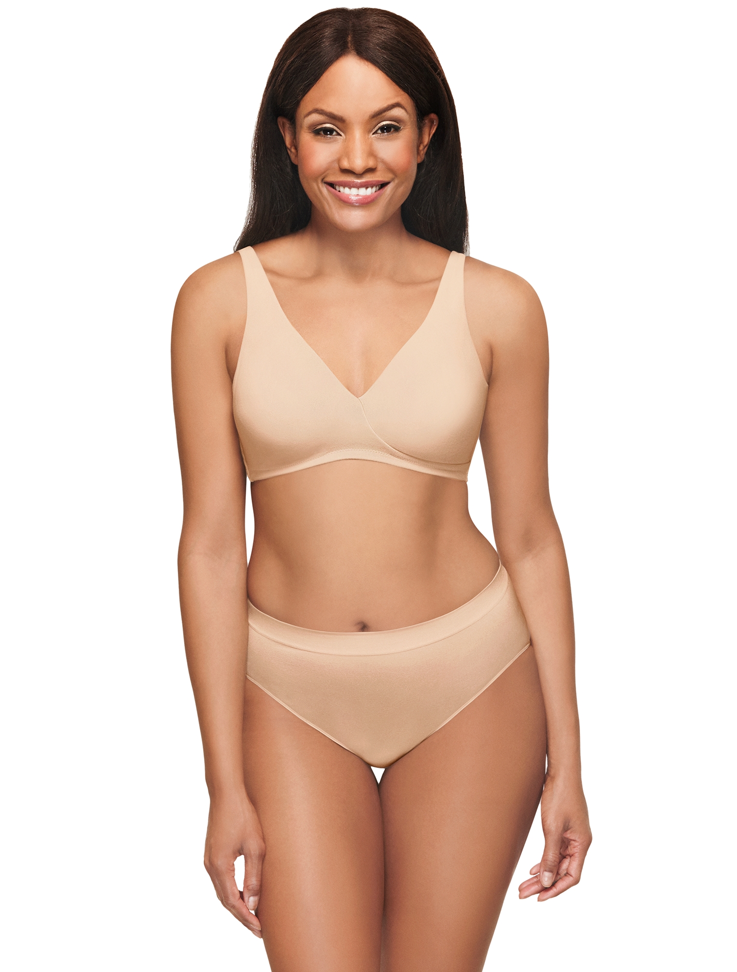 Brand New Wacoal How Perfect Full Figure Wireless Bra Color: Sand Style:  852389