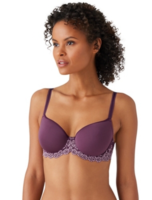 Buy Embrace Lace Contour Padded Wired 3/4th Cup Everyday Wear Medium  coverage T-Shirt Bra - Purple Online