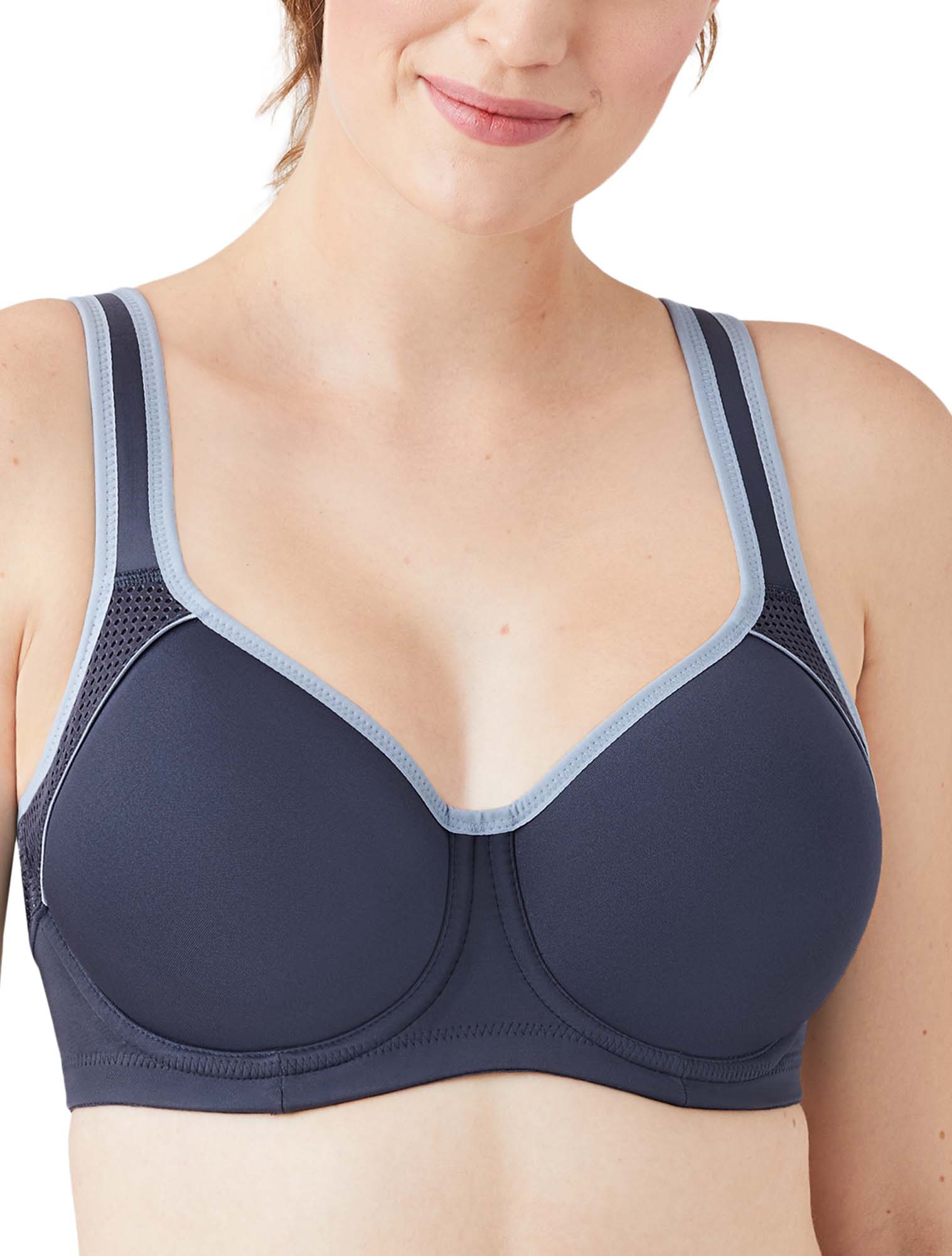 Wacoal Lindsey 853302 Sports Bra 32D Contour Underwire in Shark Lead Gray  $76