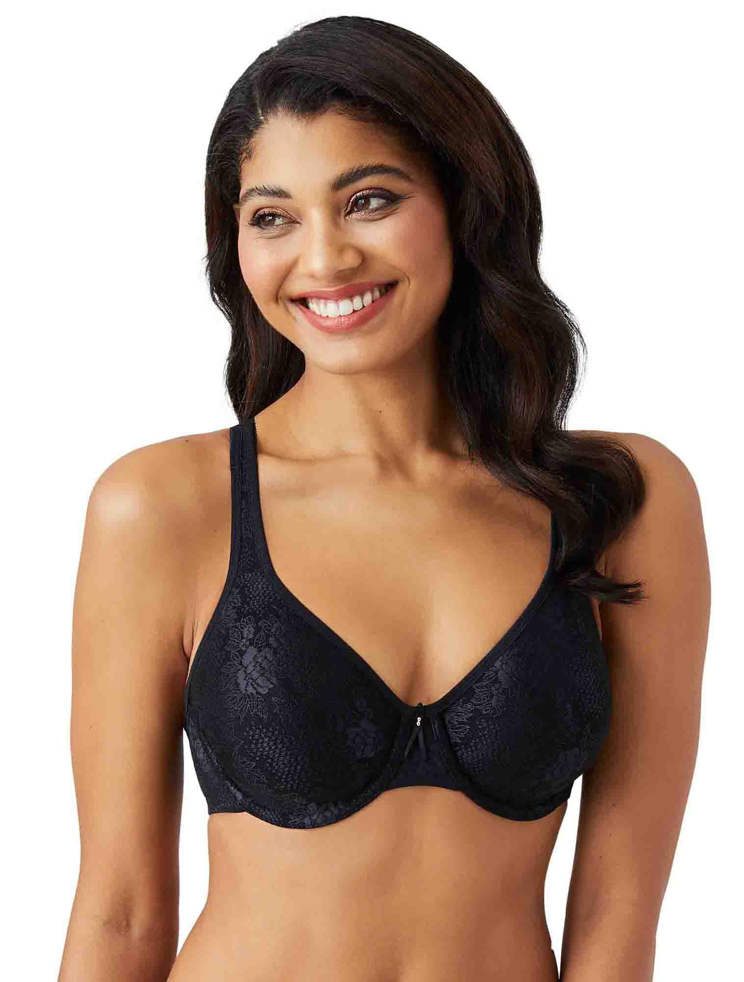 Wacoal 855244 Clear and Classic Contour Bra 38c Black Full Cup for sale  online