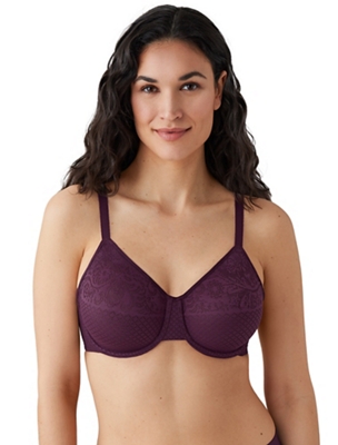 Wacoal Halo Lace Molded Underwire Bra 851205 Up To G Cup Lilac Snow