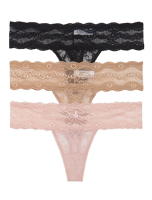 b.tempt'd Lace Kiss Thong Panty Pack - Thong - 970582